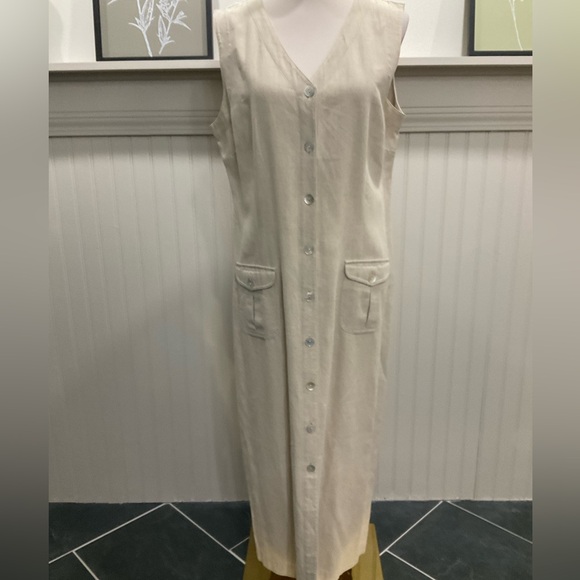🤍 St. John’s Bay Linen Blend Button Front Dress 🤍